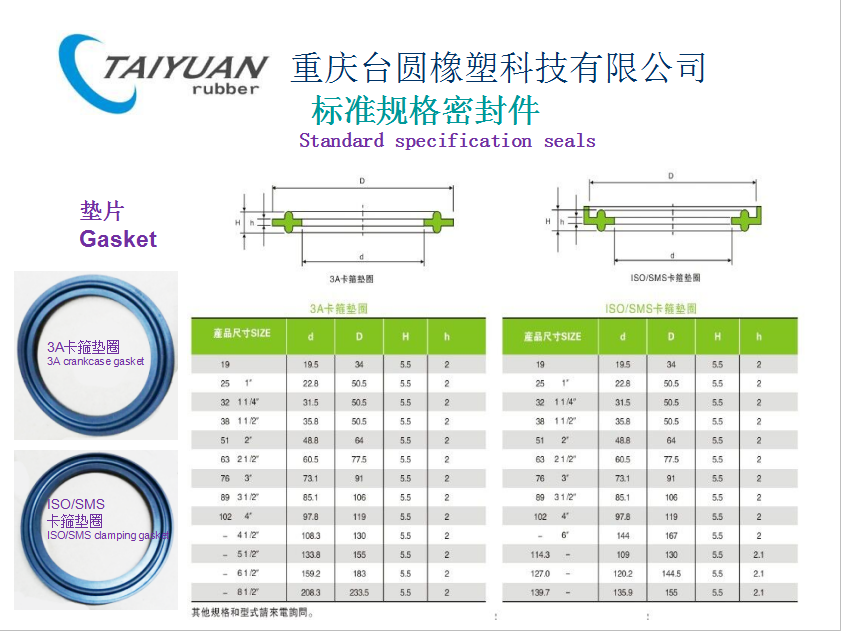 标准规格密封件